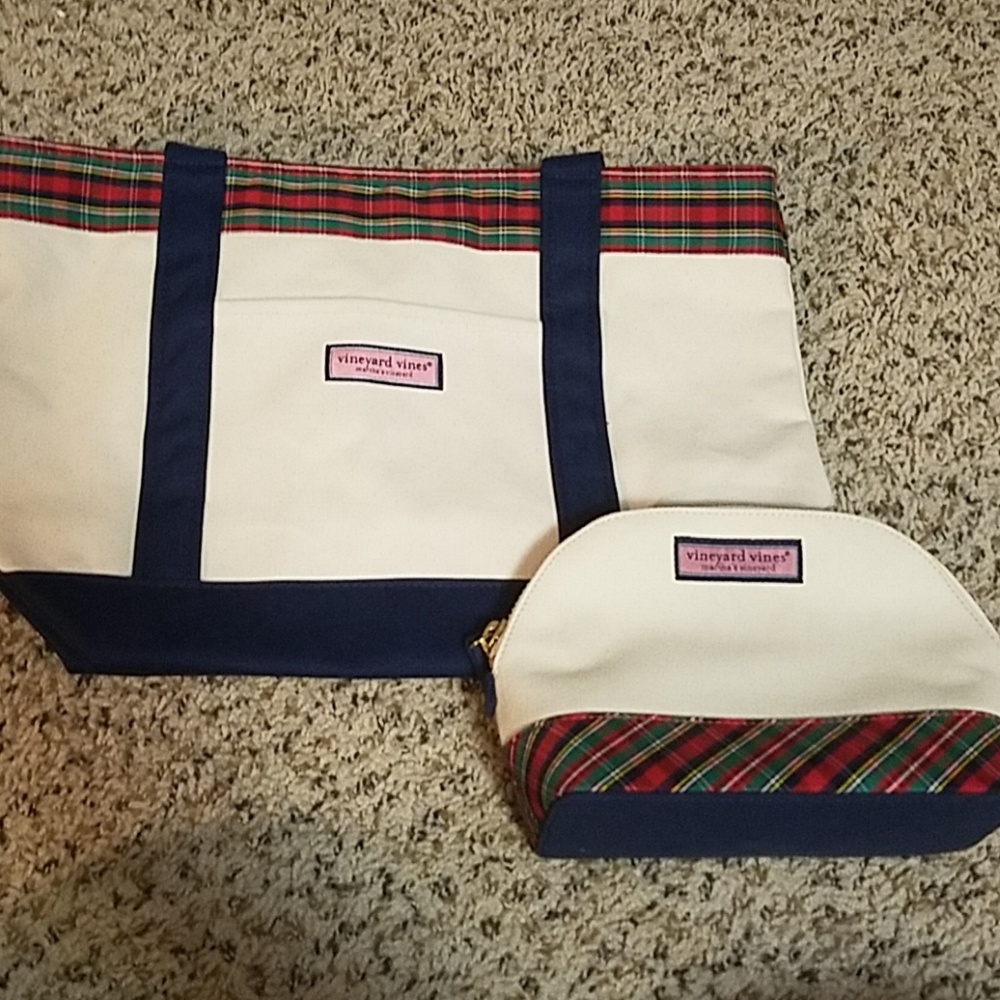 Vineyard Vines Tote Bag and Cosmetic Case
